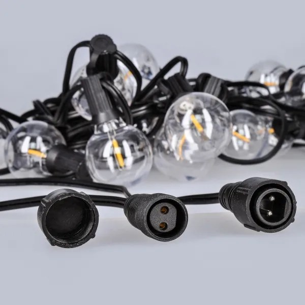 Brilagi - Ghirlandă decorativă LED pentru exterior GIRLANDA 10xE12 8m neagră IP44 alb cald