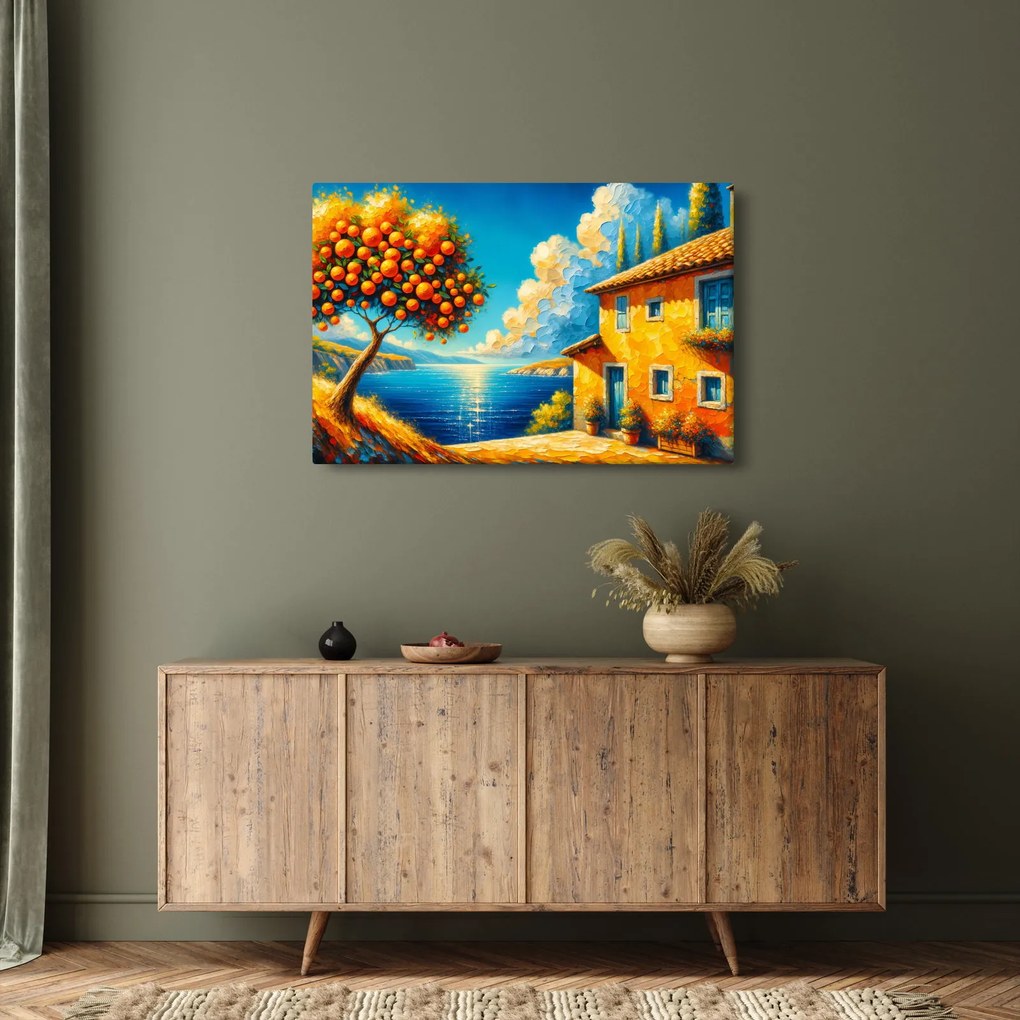 Tablou - Casă cu portocale II. (90x60 cm)
