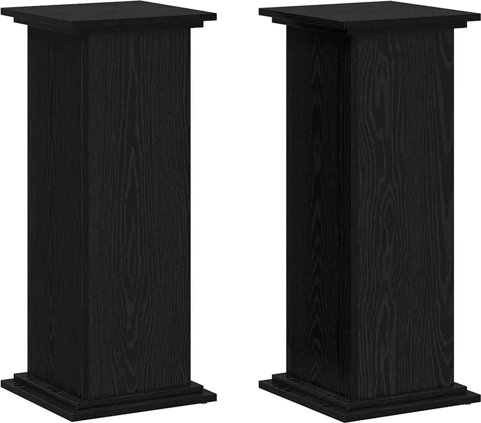 vidaXL Suport pentru plante Stejar Negru 33 x 33 x 80 cm Lemn compozit