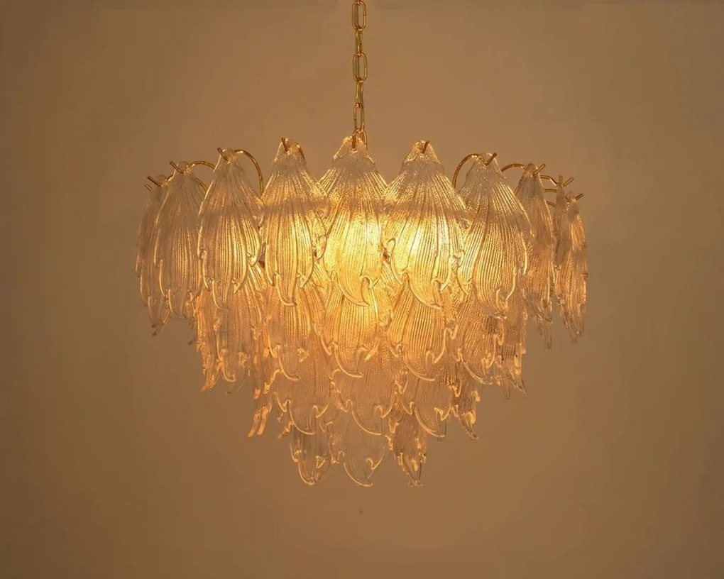 Lustra suspendata metal auriu si sticla SCARLETT 60