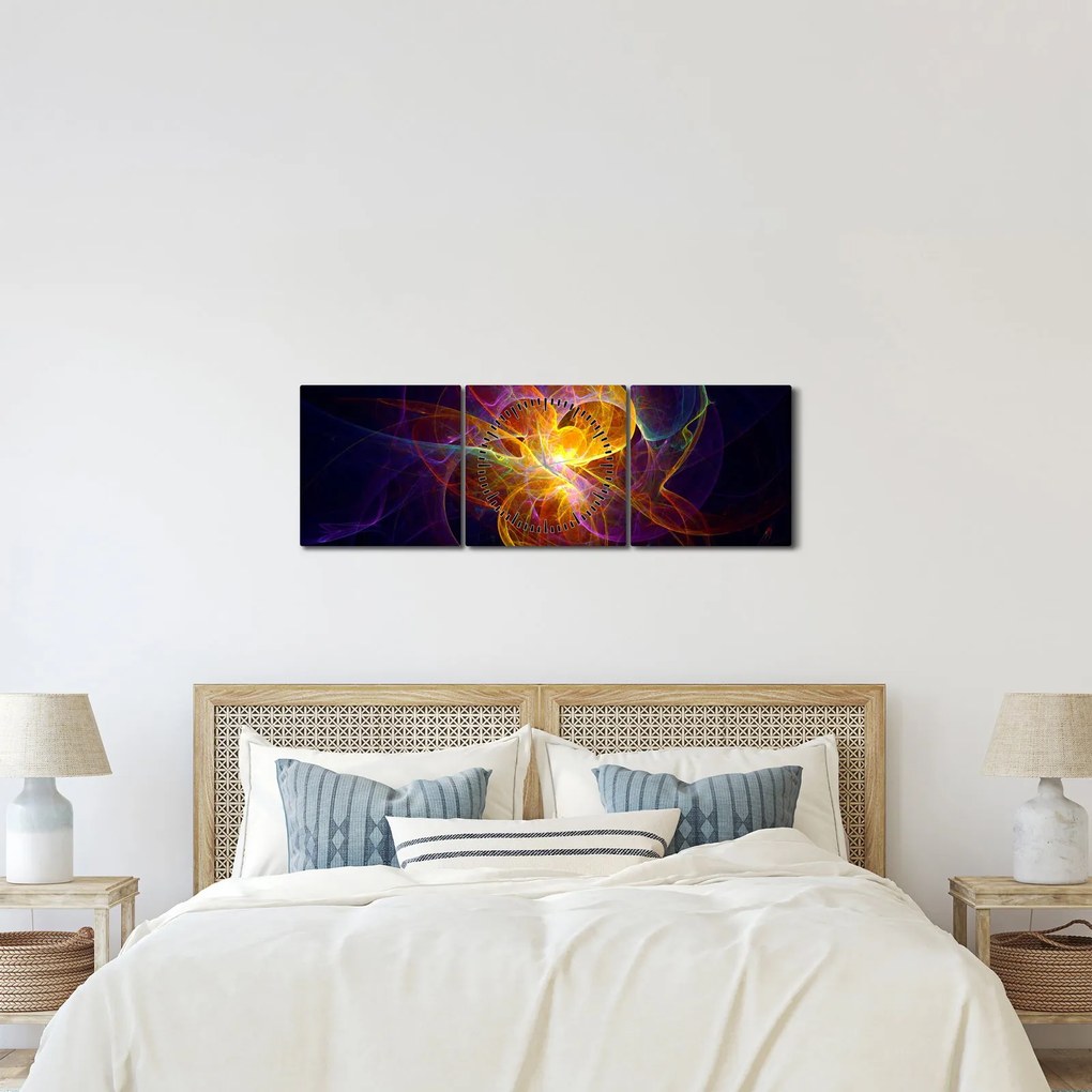 Tablou abstract (cu ceas) (90x30 cm)