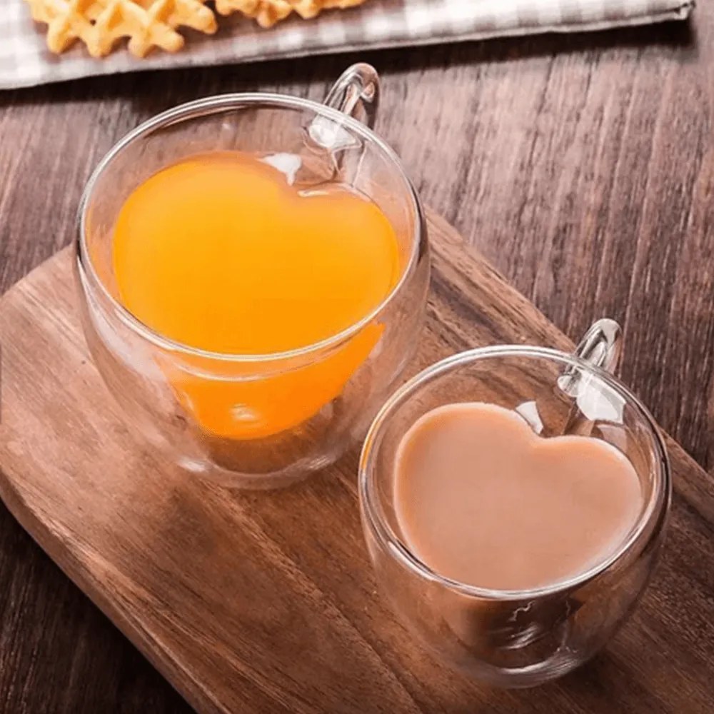 Ceaşcă termorezistentă Heart cu farfurie, 2 buc., în formă de inimă, 150 ml, HOTCOOL TYP 5