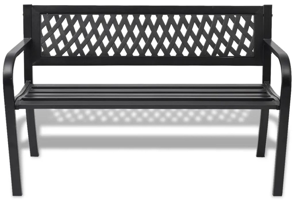42169 vidaXL Bancă de grădină, negru,118 cm, oțel