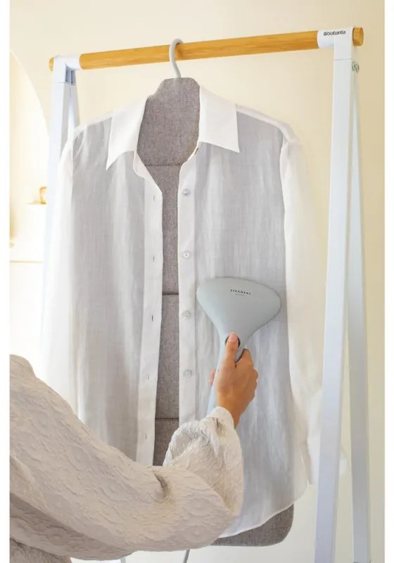 Umeras pentru calcare cu aburi pe verticala Brabantia Linn 1008935, Pliabil, Carlig pivotant 360°, Gri
