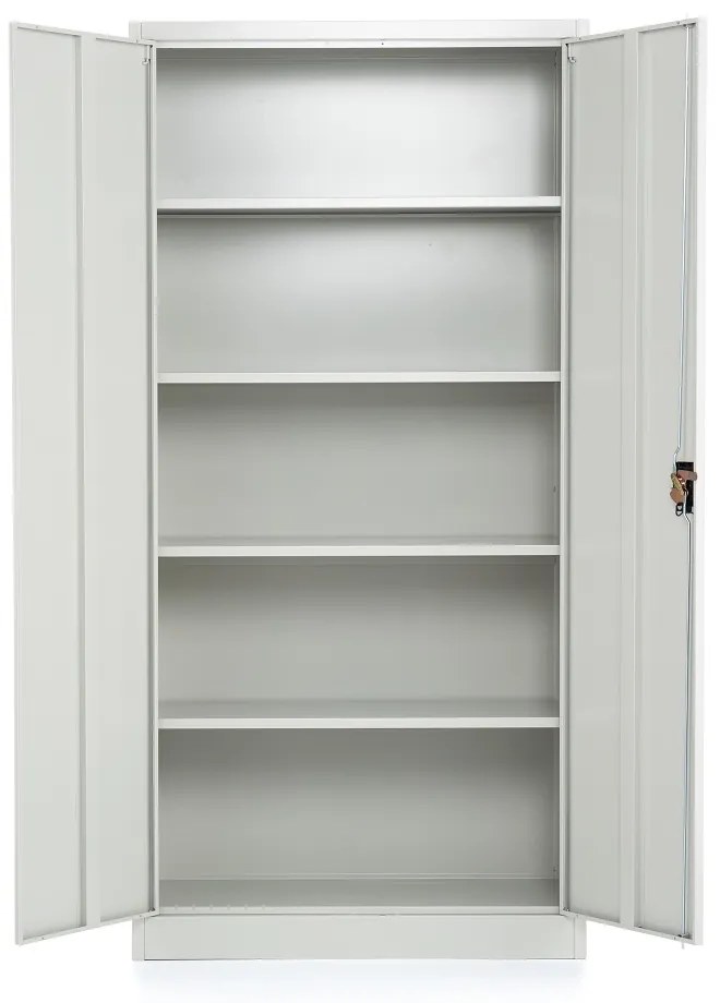 Dulap metalic universal, 90 x 40 x 185 cm, încuietoare cu cilindru, gri deschis - ral 7035