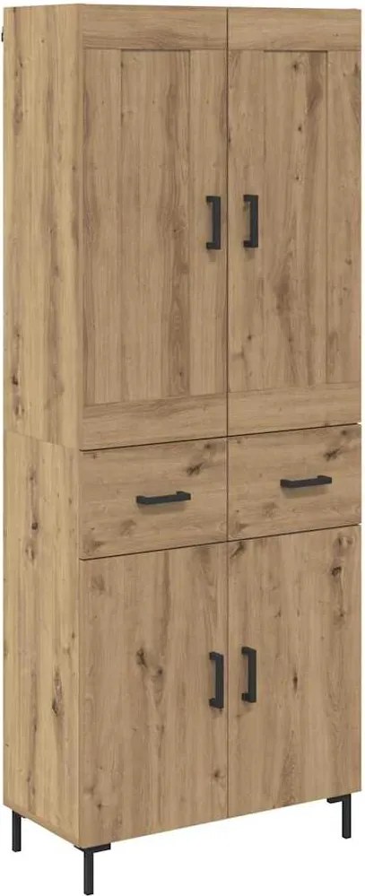 vidaXL Bufet cu sertar 2 pcs Stejar Artizanal Lemn compozit