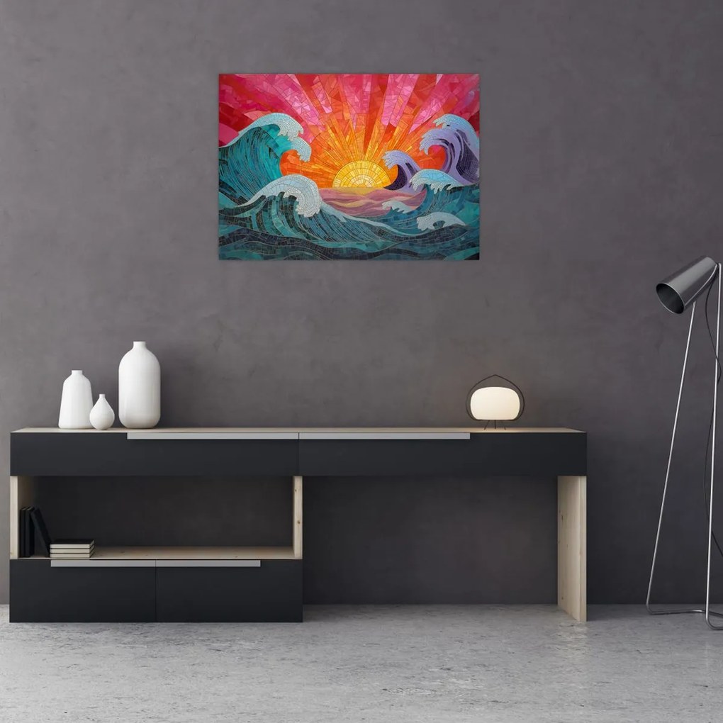 Tablou - Mozaic de valuri (70x50 cm)