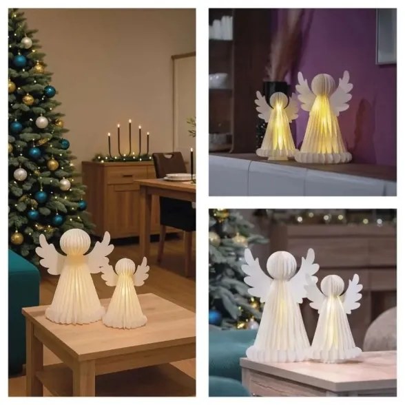 Decorațiune de Crăciun LED 20xLED/6xAA îngeri