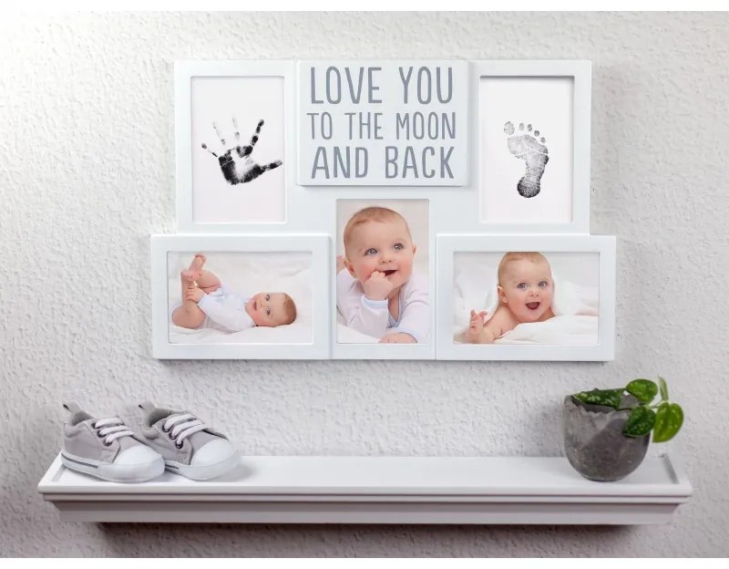 Kit rama foto amprente cerneala - Love you to the moon and back - Pearhead