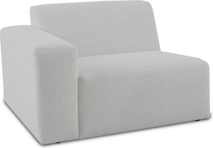 Modul pentru canapea alb cu tapițerie din stofă bouclé (cu colț pe partea stângă ) Roxy – Scandic