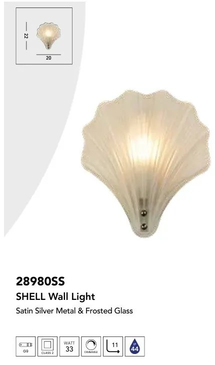 Aplica de perete baie cu protectie IP44 Shell, frosted