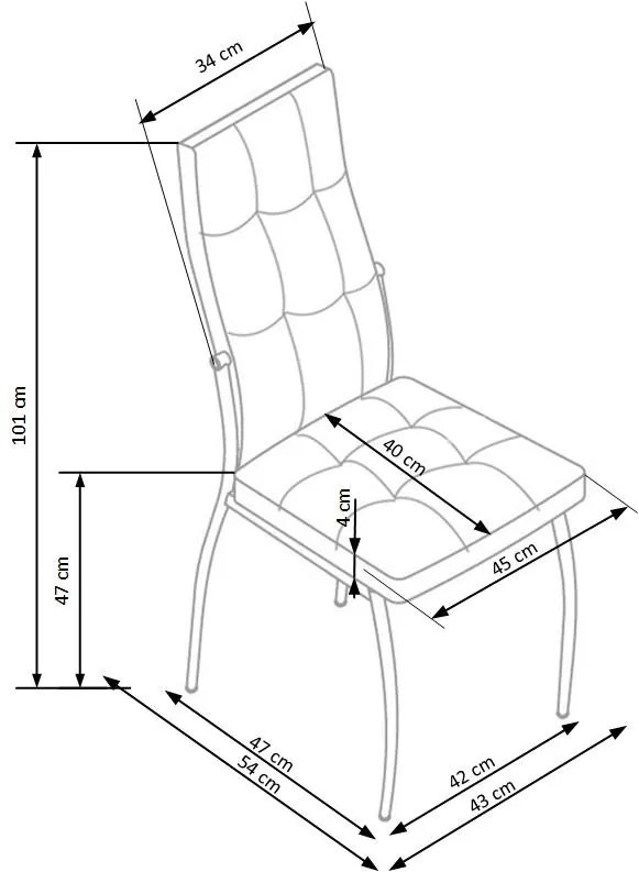 Scaun K209 piele ecologica alb