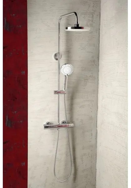 Set de duș cu baterie termostatică Aqualine LIGA crom lucios