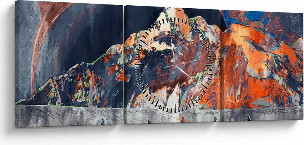 Tablou - Ilustrație de sweathouses (cu ceas) (90x30 cm)