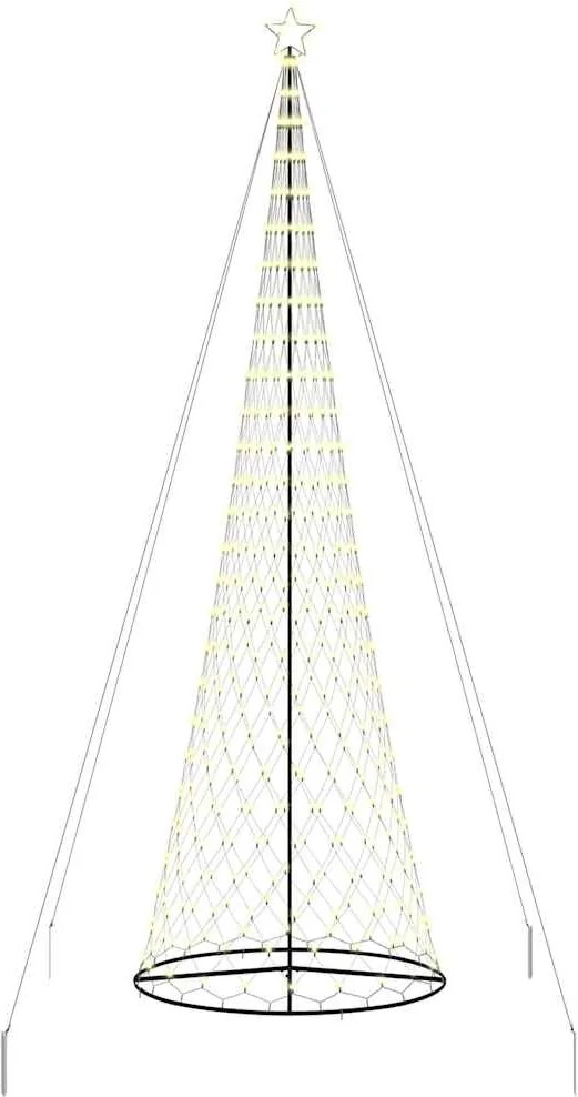vidaXL Brad de Crăciun LED cu 555 LED cu suport Alb cald 500 cm Metal