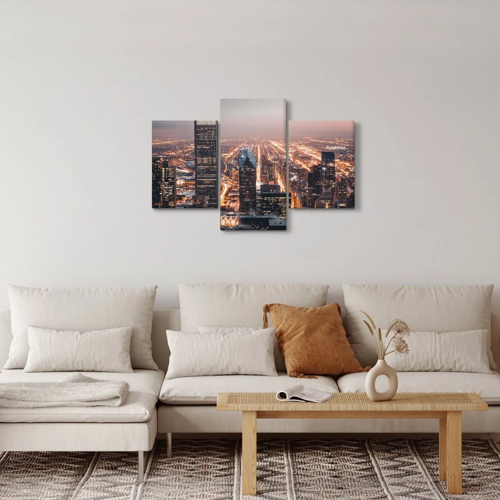 Tabloul cu metropolă luminată (90x60 cm)