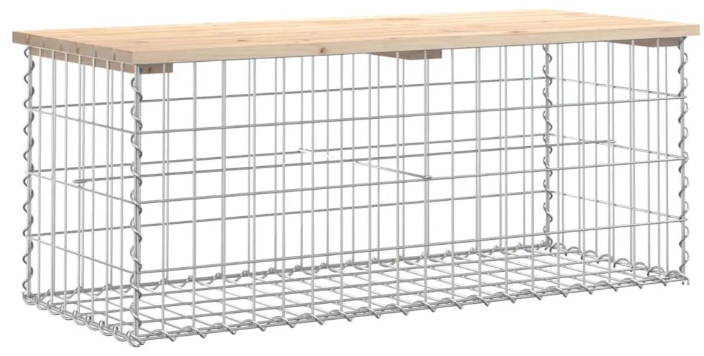 834359 vidaXL Bancă de grădină, design gabion, 103x44x42cm, lemn masiv de pin