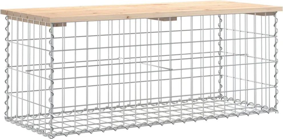 vidaXL Bancă de grădină, design gabion, 103x44x42cm, lemn masiv de pin