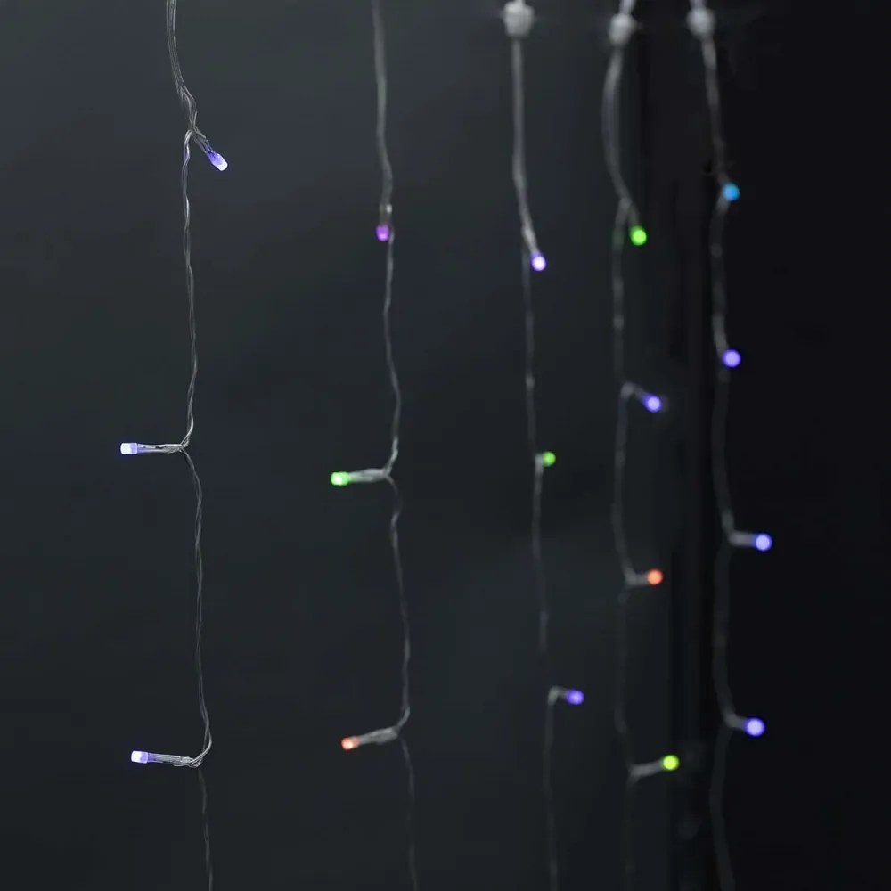 Nedis WIFILXC01C180 - Perdea LED RGB, 180 LED, 7 funcții, 6 m, IP65, Wi-Fi Tuya