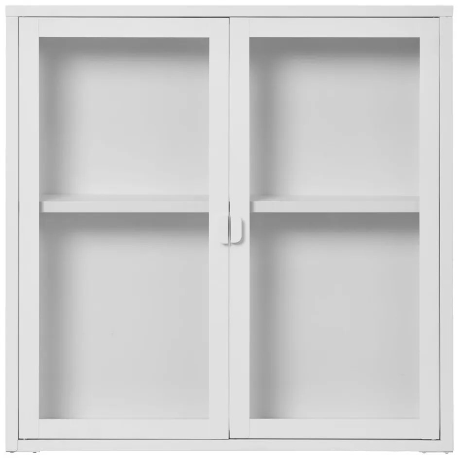 Dulap de prezentare Brisbane, 2 uși, oțel, alb 80x18x80 cm