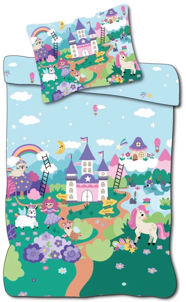Unicorn Fairyland set de lenjerie de pat pentru copii 100×135cm, 40×60cm