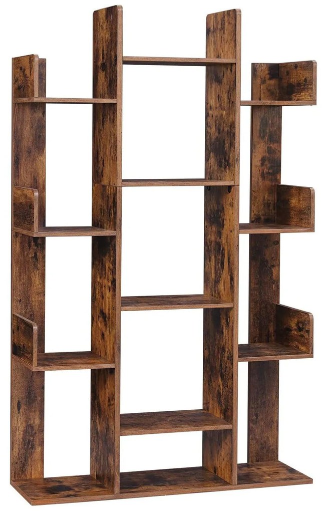 Bibliotecă, bibliotecă din lemn cu 13 rafturi depozitare, 86 x 25 x 140 cm