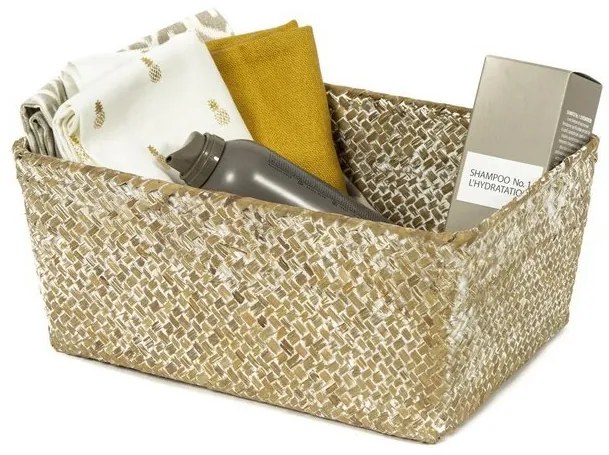 Coș tricotat compactor 30 x 20 x 13 cm, maro deschis