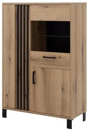 Vitrină Neo NE4 (Stejar evoke + Negru mat). 1048500