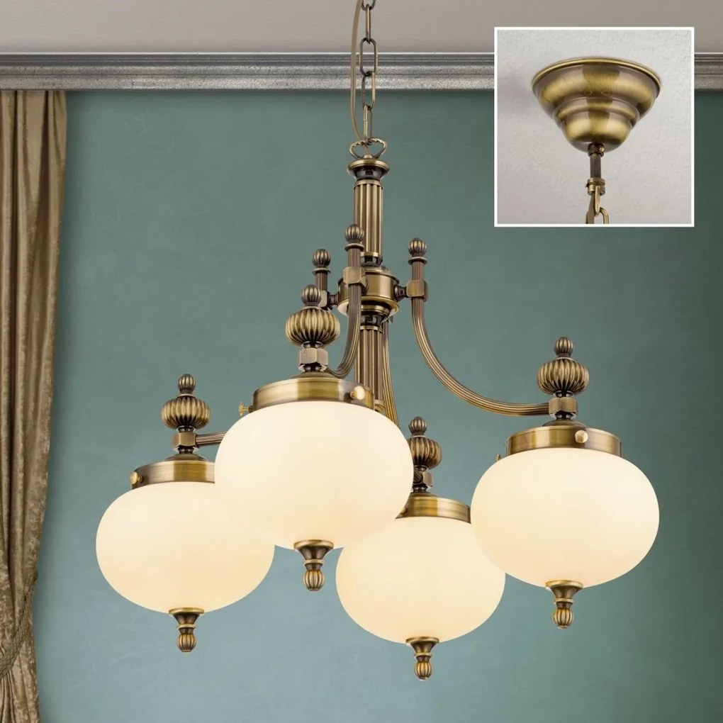 Lustra suspendata eleganta stil clasic Nostalgie 4L patina/ champagne