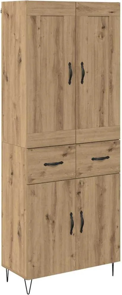 vidaXL Bufet Stejar Artizanal 69,5 x 34 x 180 cm Lemn compozit