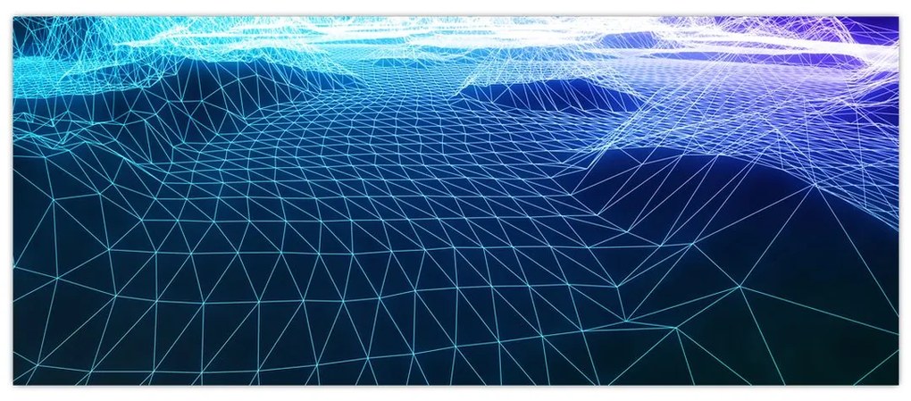 Tablou - Munți în model de calculator (120x50 cm)