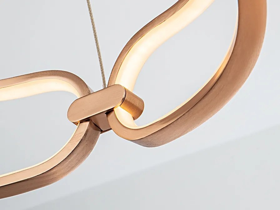 Lustra LED suspendata design ultra-modern 80cm Colette auriu roze
