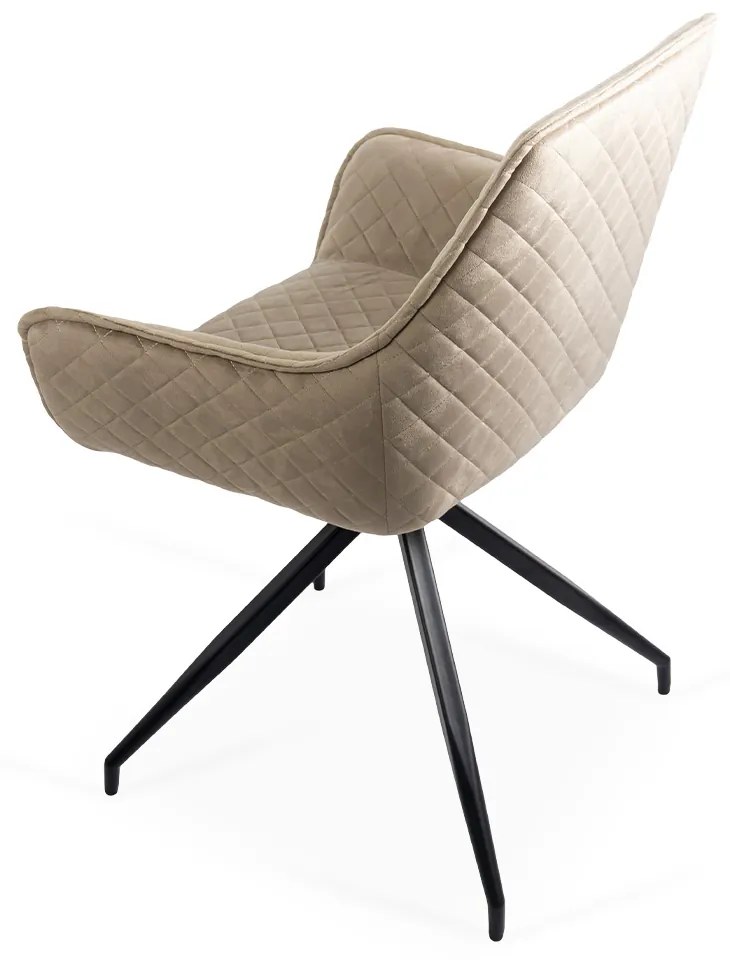 Scaune living rotative din catifea BUC 0223 bej