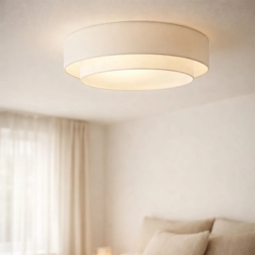 Plafonieră modernă albă 50cm cu 3 lumini - Drum Duo