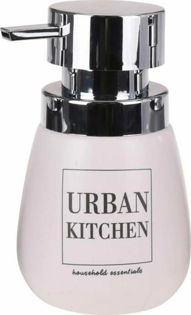 Dozator sapun lichid Urban Kitchen, 300 ml, 8.5x15 cm, dolomit, alb