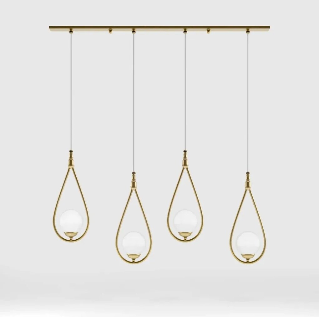 Lustra din alama cu 4 pendule in forma de lacrima Iside