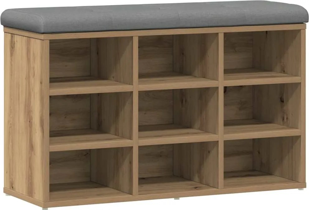 vidaXL Banchetă pantofar stejar artizanal 82x32x50 cm lemn prelucrat