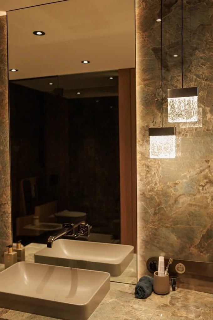 Lustra/Pendul LED dimabil decorativ Vetro negru