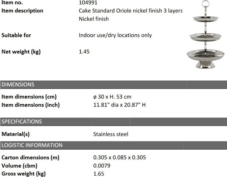 Suport design LUX pentru prajituri sau aperitive Oriole
