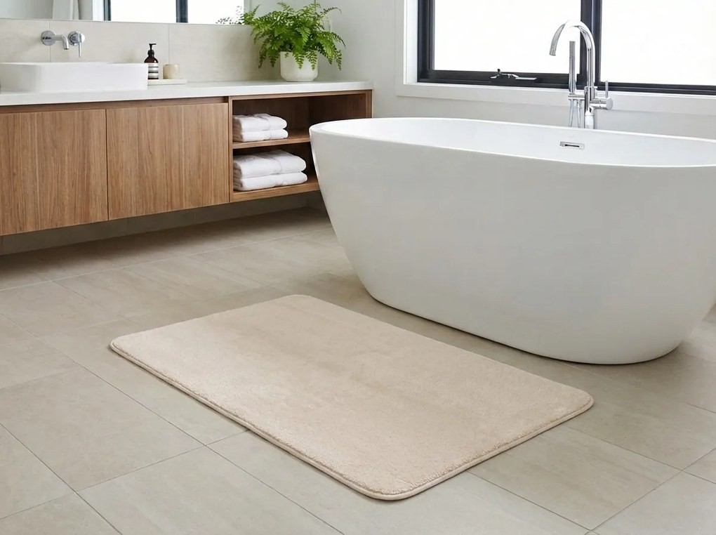 Covoras de baie TRIVORA 60x100 cm crem