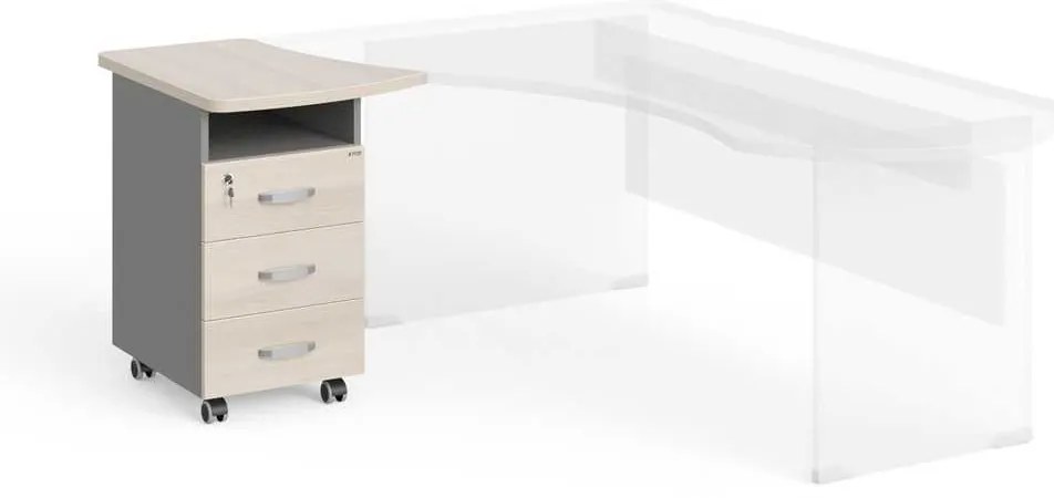 Sertare Manager 57,4 x 67,3 cm, stânga, salcâm deschis / gri
