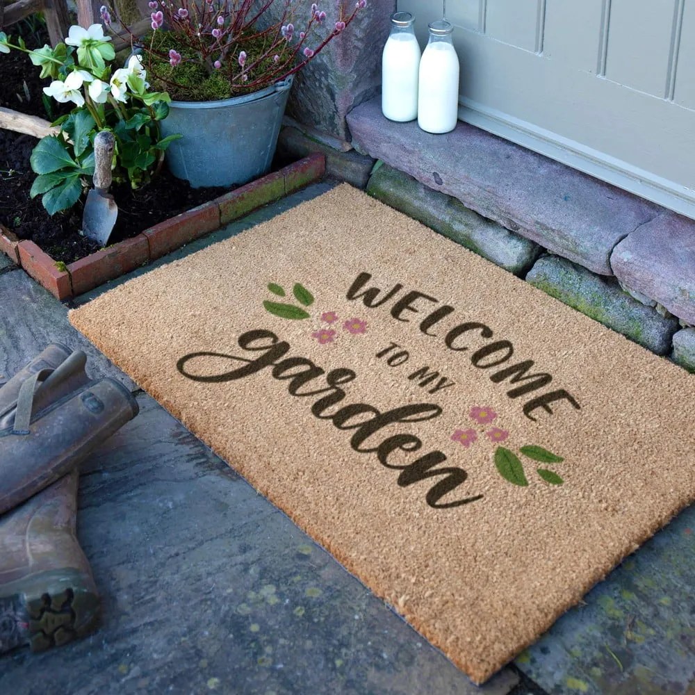 Covoraș de intrare din fibre de nucă de cocos 60x90 cm Welcome to My Garden – Artsy Doormats