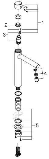 GROHE 23920001 - Baterie pentru lavoar CONCETTO, mărime XL, crom lucios