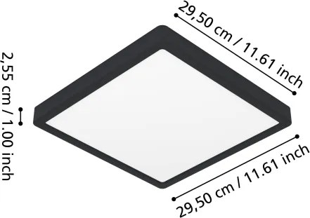 Eglo 901375 - FUEVA-Z Lampă de tavan LED RGBW dimabilă, sticlă fumurie, LED/13,5W/230V, 29,5cm, IP44, neagră
