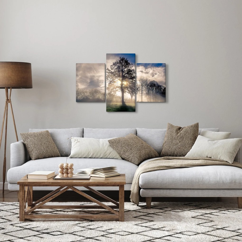 Tablou cu copac în ceață (90x60 cm)
