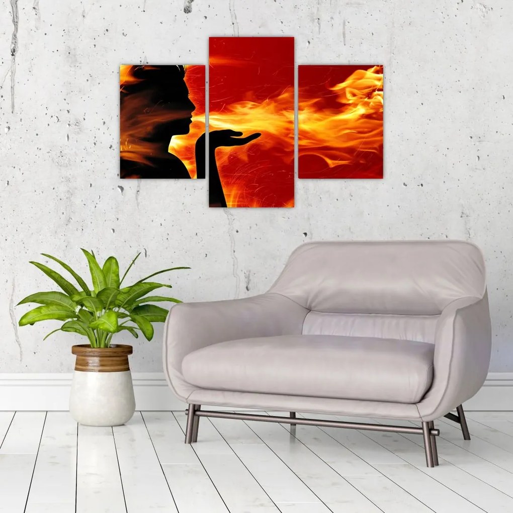 Tablou femeii în foc (90x60 cm)