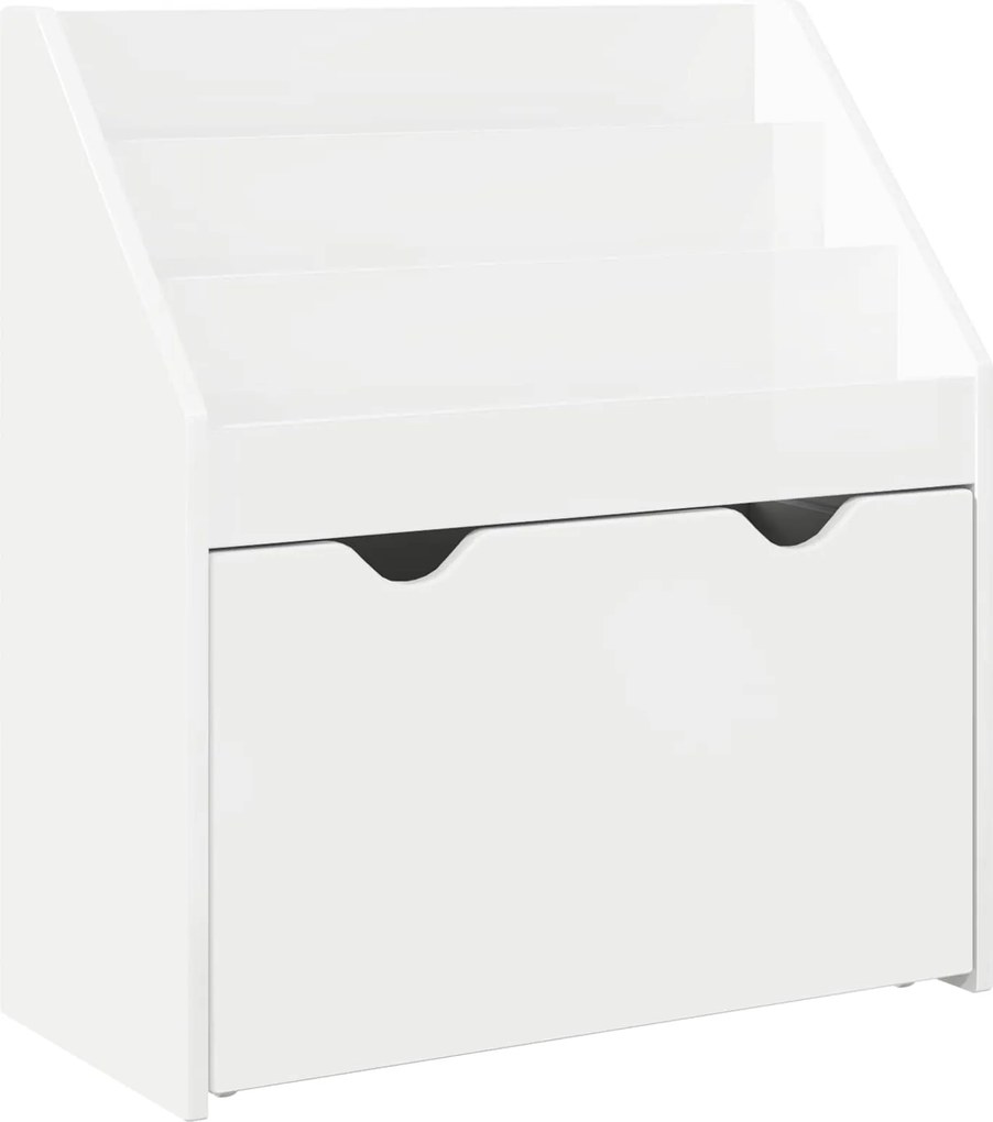 vidaXL Raft pentru copii Alb lucios 60 x 29,5 x 69 cm Lemn compozit