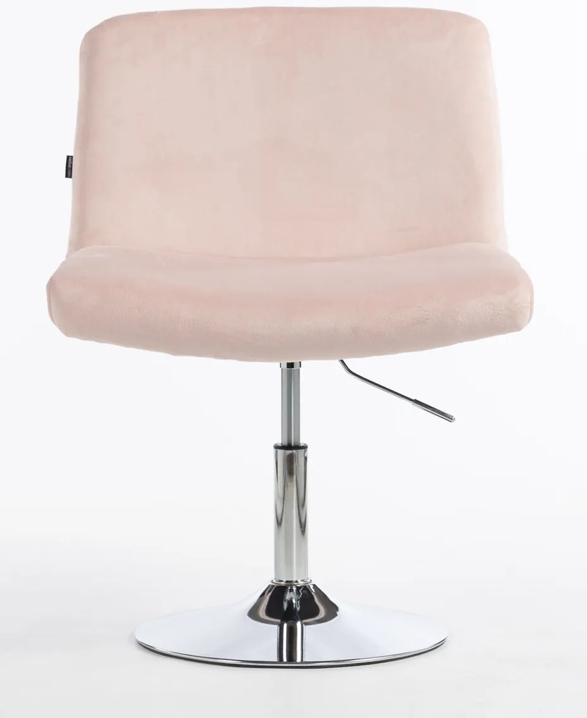 HR150N Scaun Roz Pudra din Catifea cu Bază Cromata
