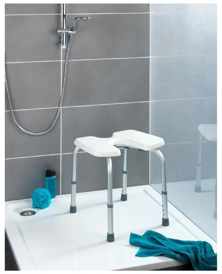 Scaun pentru duș Wenko Hygienic Stool White, 53 x 46 cm