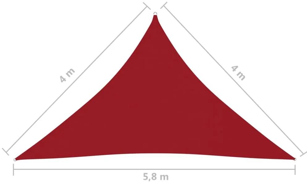 Parasolar, rosu, 4x4x5,8 m, tesatura oxford, triunghiular Rosu, 4 x 4 x 5.8 m